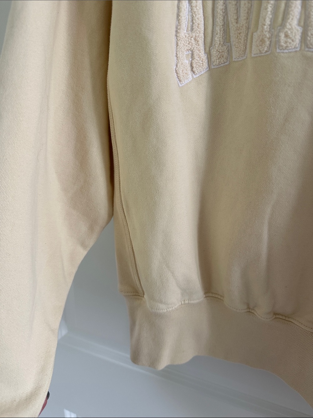 Anine Bing Cream Embroidered Logo Crewneck Sweatshirt - Picture 4 of 4